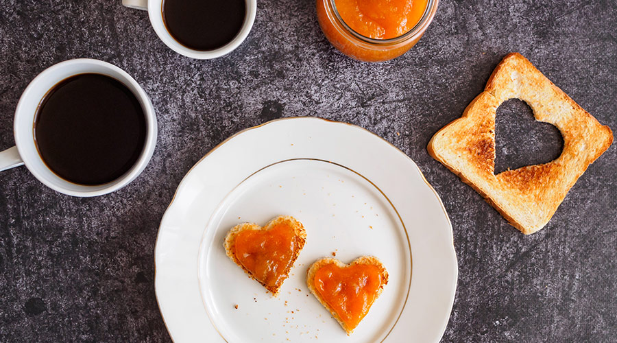 Herzen aus Toast